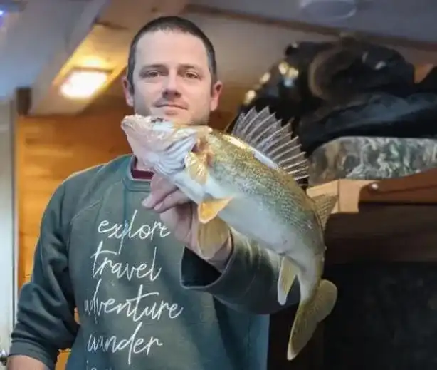 Guide Mike Hirt with a Walleye