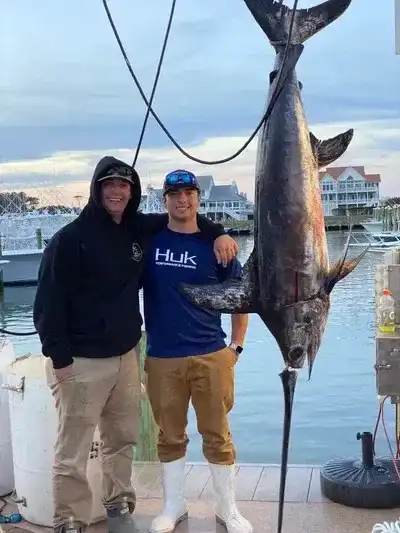 Captain Yanni Harris with a Swordfish