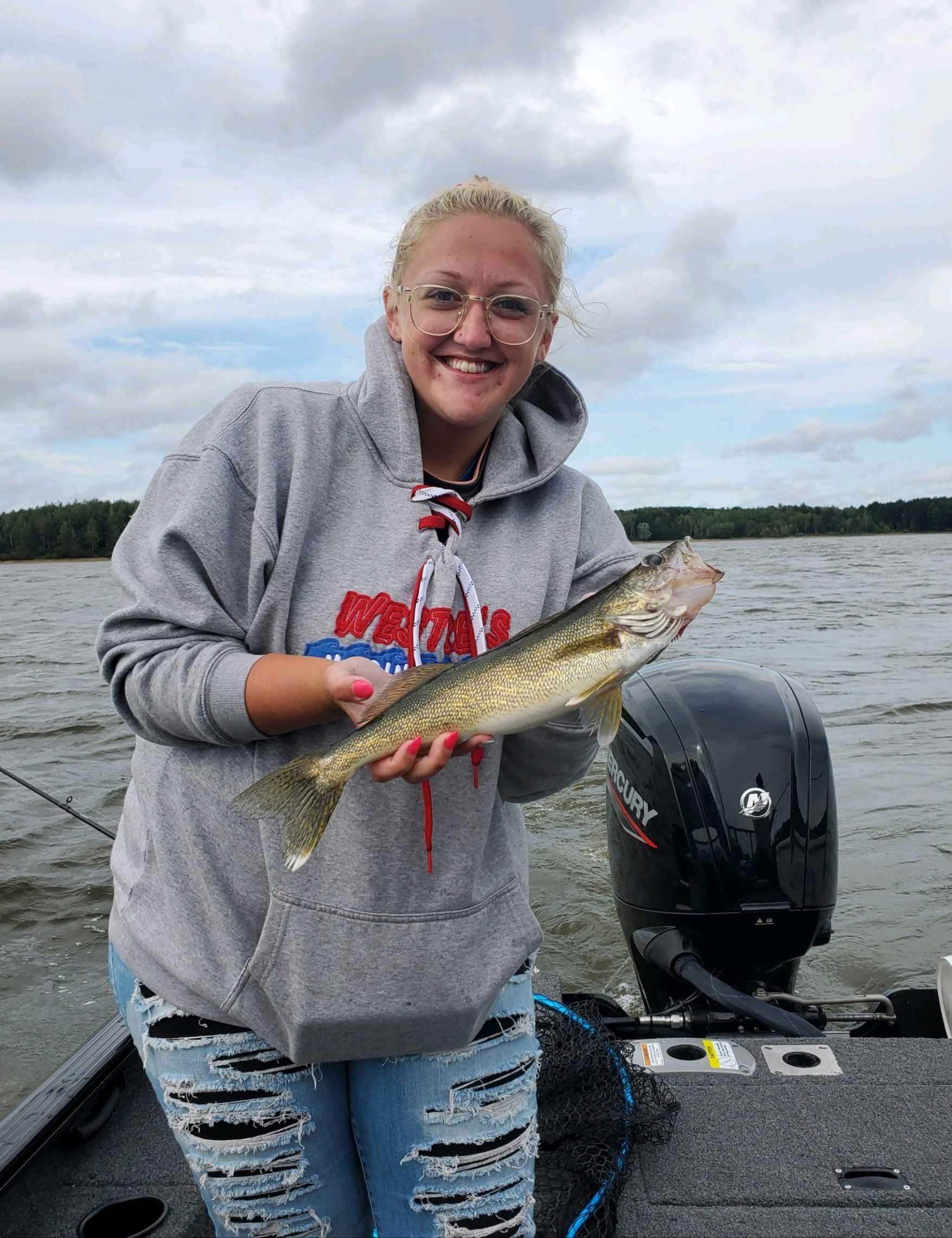 Guide Cody Sirny with a Walleye