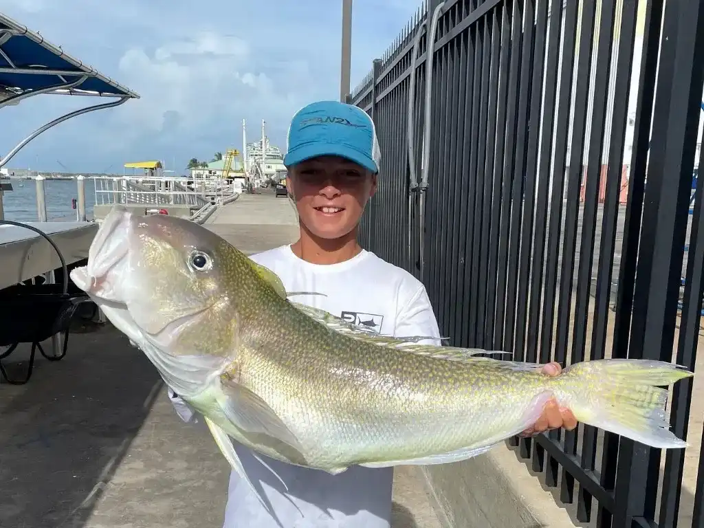 Captain Justin Hernandez with a Atlantic Goldeneye Tilefish